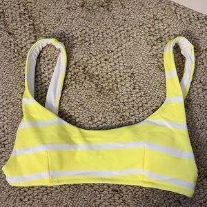 Aerie Yellow Stripped Bikini Top